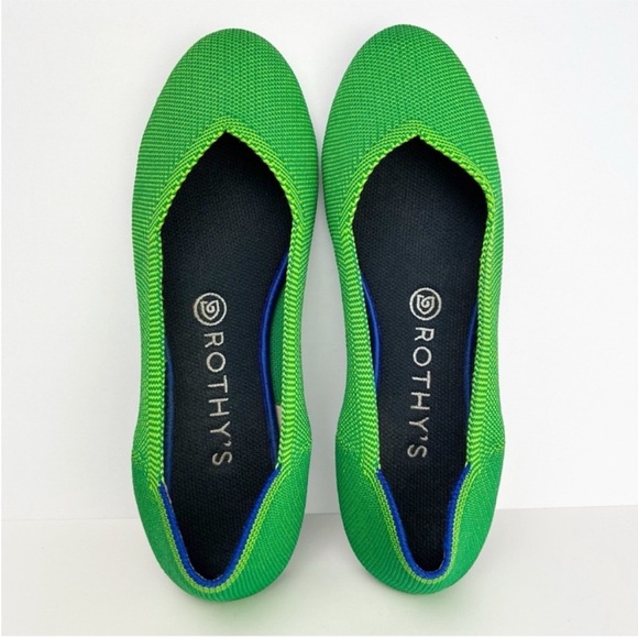 Rothy’s RARE RETIRED Kelly Green Jelly Bean Round Toe Loafers Flats HTF - Picture 2 of 14
